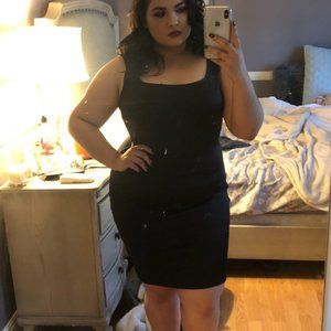 Simple Black Body Con Dress Plus